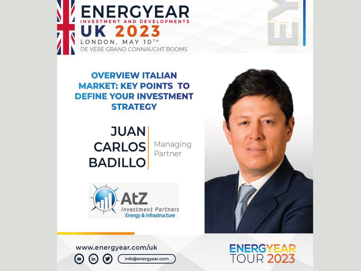 “Mercado Italiano: Puntos Clave Estratégicos Para Definir La Estrategia De Inversión”. AtZ En El Energyear, UK, 2023.