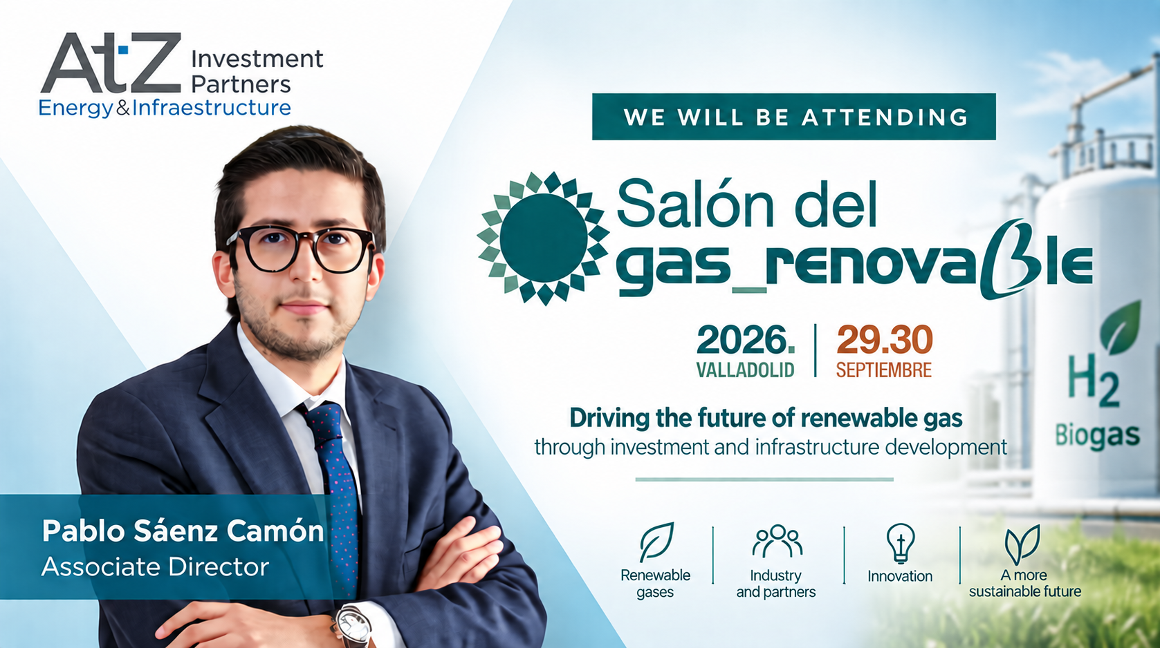UPCOMING EVENT: AtZ Investment Partners at Salón del Gas Renovable 2026